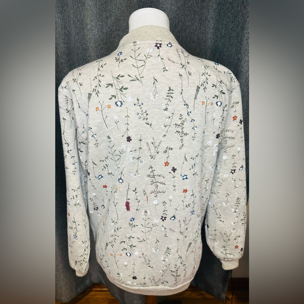 Blair Floral Embroidered Snap Front Sweatshirt Jacket – Size S - Picture 6 of 13